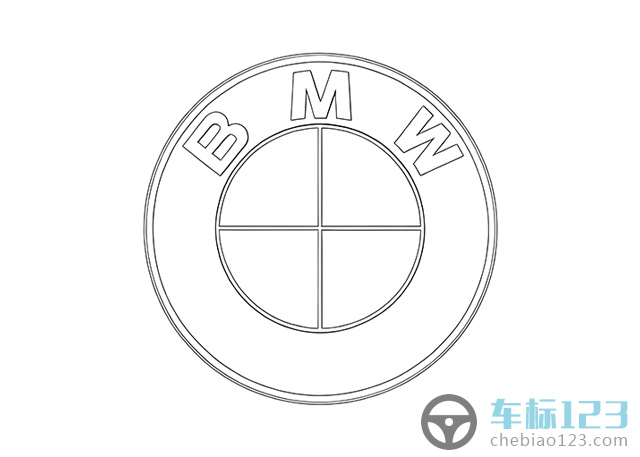 宝马BMW车标志简笔画图片