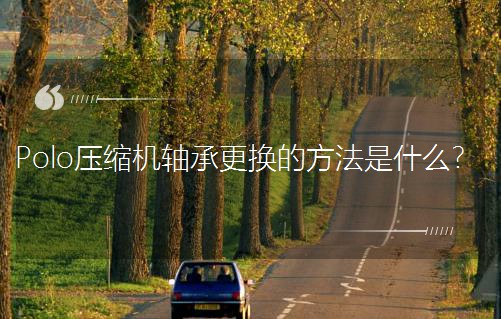 Polo压缩机轴承更换的方法是什么？